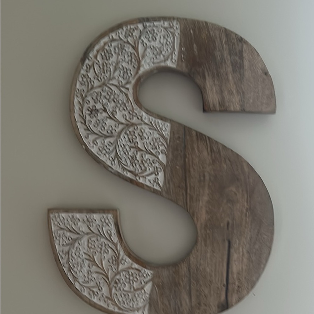 Rustic Brown and White Wall Decor Letter
